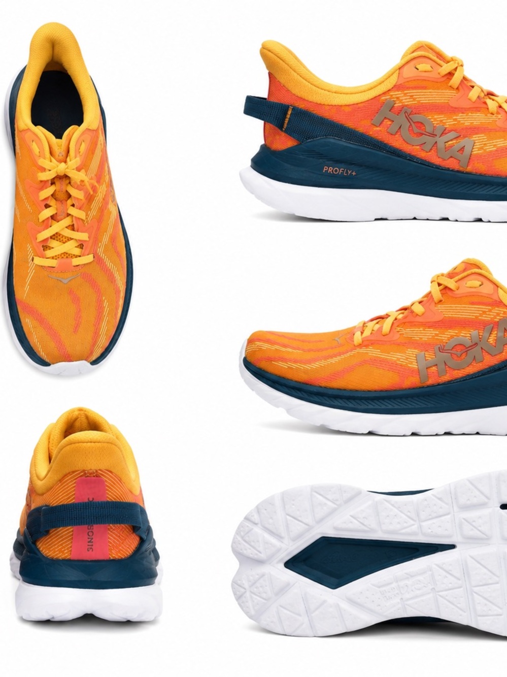 Hoka Men’s Orange and Navy Performance Running Shoe